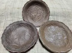 古備前焼の豆皿　煎餅皿３枚
