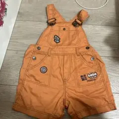 bebe オレンジ ショートオーバーオール
