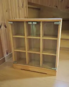 木製 ガラス コレクションキャビネット 46×43