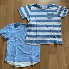 青 ボーダー Tシャツ 2枚 セット