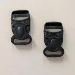 2個 サイドリリースバックル プラスチック ブラック ハンドメイド ワンタッチ
