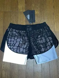 アレキサンダーワン×Hu0026Mクロコダイル柄メッシュ ショートパンツ黒ワニ革クロコ鰐