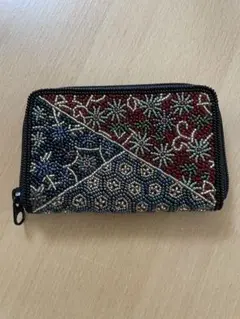 【心の叫び】柏ビーズ　ビーズ刺繍の小銭入れ　がま口　財布 開店記念セール！ 心の叫び様専用】柏ビーズ ビーズ刺繍の小銭