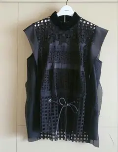 美品　sacai サカイ　レースプリーツトップス ノースリーブ ペイズリー柄 sacai】ペイズリー ロングスリーブ オーバーシャツ バンダナ柄