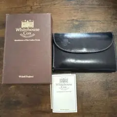 ホワイトハウスコックス　三つ折り財布　ネイビー/イエロー