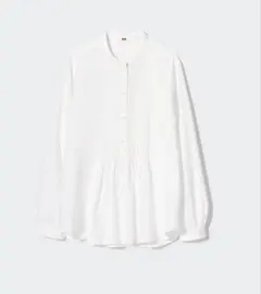 【UNIQLO ユニクロ】 レーヨンピンタックプルオーバーブラウス ホワイト 白