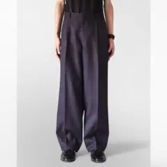 00s archive red checked wide wool slacks
