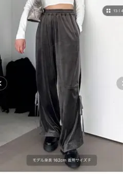 完売品 EMODA ラインリボンベロアパンツ