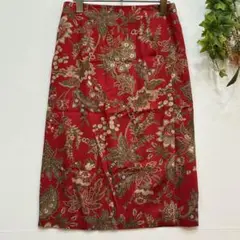 【Talbots PETITES】USA古着　巻きスカート　赤　リゾート　8