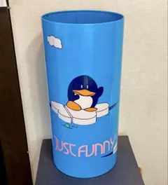 SALE❗️昭和レトロ　ファンシー　ごみ箱　スチール缶 ペンギン　水色