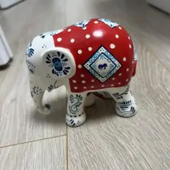 木製手描き象の置物