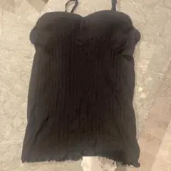 新品⭐︎チャオパニックティピー　リブ編みカップ付き黒 キャミソール