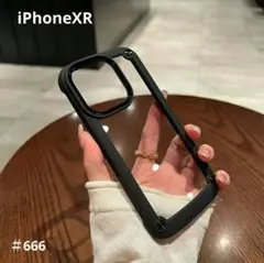 iphoneXR　ブラック　耐衝撃　 クリア スマホケース