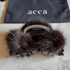 美品★acca★ミンクファー★スワロフスキークリップ