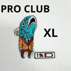 【美品】プロクラブ PRO CLUB Tシャツ XL 刺繍 サカナスーツ 白