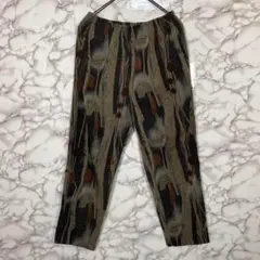 総柄パンツ　ウエストゴム　黒系　【L】ヴィンテージ