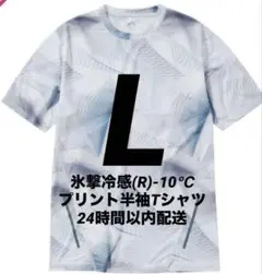 【ジオホワイト L】氷撃冷感(R)-10℃プリント半袖Tシャツ ワークマン