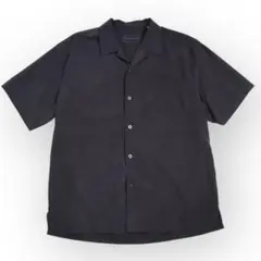 tommy bahama 無地 ブラック シルク 開襟 オープンカラーシャツ