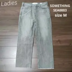 古着 レディース SOMETHING ストレートデニム グレー サムシング M