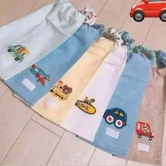 おりこうエプロン 働く車 乗り物 車 動物 6枚 男の子 エプロン タオル スタ