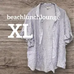 1点物❣️beachlunchlounge 【XL】半袖シャツ 紫のストライプ