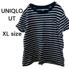 【美品】UNIQLO　UT　ミッキーマウス　半袖　紺×白　XLsize