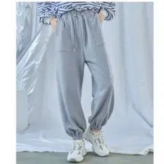 未使用タグ付　ファッションレター　スウェットパンツ　ジョガーパンツ　M ブルー