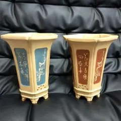在銘 中国 蘭鉢 盆栽鉢 植木鉢 未使用 アンティーク 古鉢 古美術 骨董