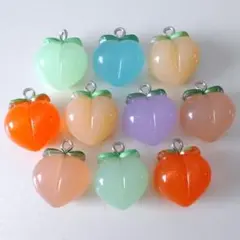 カラフル桃チャーム 10個セット