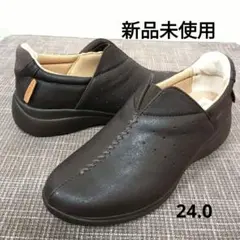 新品未使用　レディース　ホーキンス　ダークブラウン　こげ茶 スリッポン　24cm