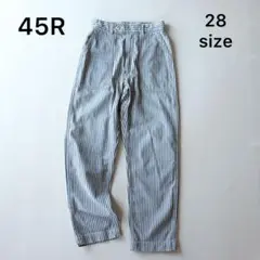 5264【美品】45R 小麦デニムのベイカーパンツ ストライプ ヒッコリー