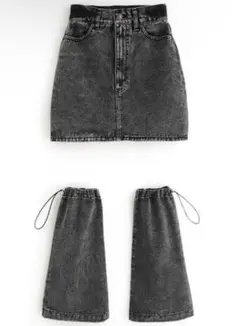 GRL レッグウォーマー付きデニムミニスカート