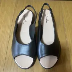 バックストラップフラットシューズ　ブラック