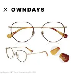 OWNDAYS トムとジェリー　コラボ　ブラウン　ゴールド　フレーム　美品