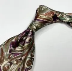 【美品】シルク 総柄タイ