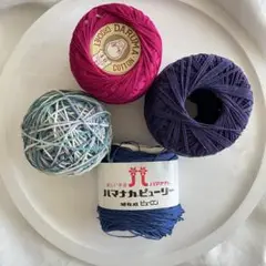 オリムパス ダルマレース ハマナカピューリー 4種セット　ハンドメイド レース糸