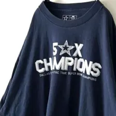 NFL ダラスカウボーイズ チャンピオンズ Tシャツ XL ネイビー 紺色 古着