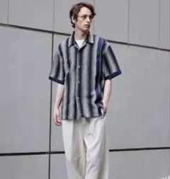 UNITED TOKYO ラッセルグラデストライプオープンカラーシャツ