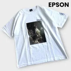 企業コラボ　Tシャツ　EPSON 半袖　白　カットソー　メンズ