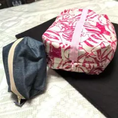 新品✜手作り大小セットのポーチ