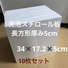 発泡スチロール　34✖️17.2✖️5cm 板状　10枚セット　工作　模型