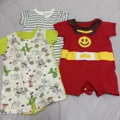 ベビー服　ロンパース　3枚セット　アンパンマン　トイストーリー　くま
