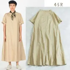 45R/コットンリネンのゴマチノドレス ミモレ丈ロング丈 リネンワンピース