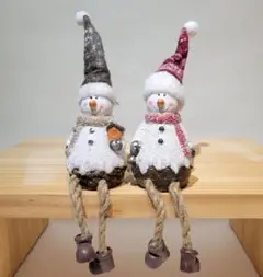 【新品】足ぶらスノーマン ペア2個セット Xmas帽子