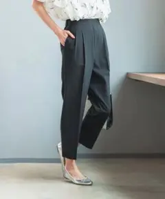 グローバルワーク ウツクシルエット DRY テーパード パンツ ブラック 黒