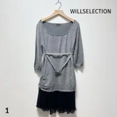 WILLSELECTION ウィルセレクション ワンピース グレー ブラック 1