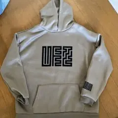 韓国風ロゴプリント フード付きパーカー
