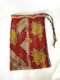 カンタキルト花柄巾着袋