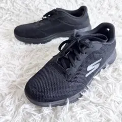 【美品】スケッチャーズ メンズ スニーカー オールブラック 25.5