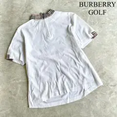 BURBERRY GOLF モックネック ハーフジップ ワッフル 半袖カットソー